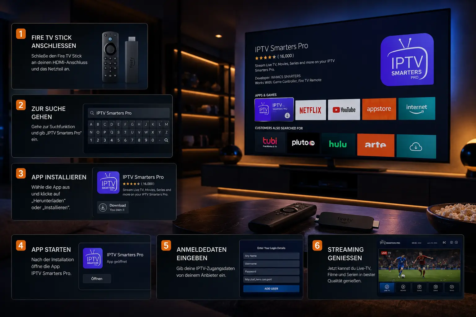 Amazon Fire TV Stick mit IPTV App Installation und Live TV Streaming