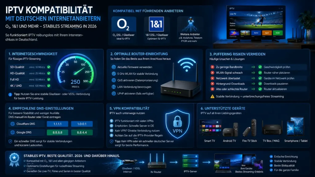 1&1 IPTV streaming kompatibel

